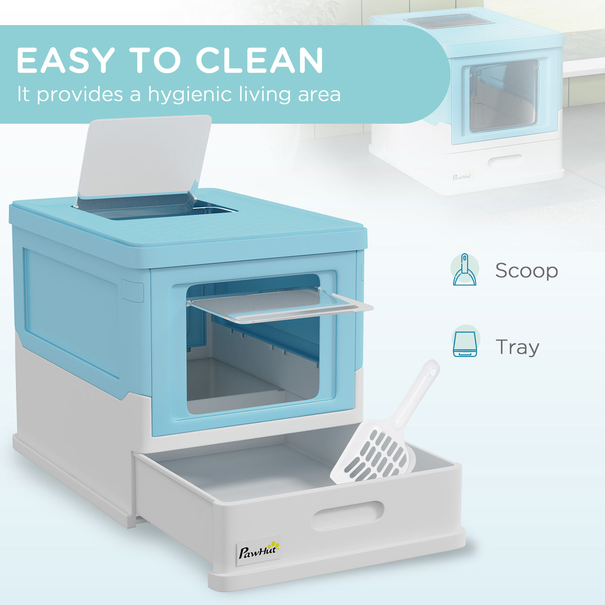 Hooded Cat Litter Box, Portable Pet Toilet – image 7