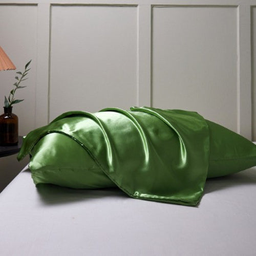 Silk-Style Solid Colour Satin Pillowcase – image 18