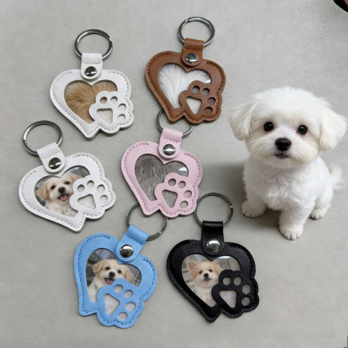Pet Lover Gift Set – Paw Print Locket Necklace & Memorial Keyring – image 2