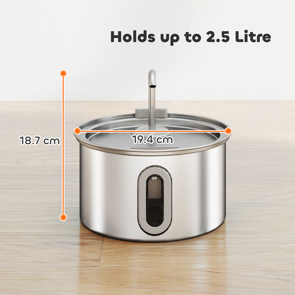 2.5L Stainless Steel Cat Water Fountain – image 6