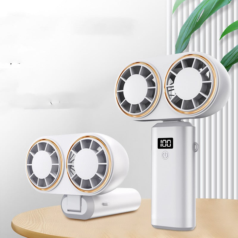USB Rechargeable Foldable Handheld & Neck Fan – image 3