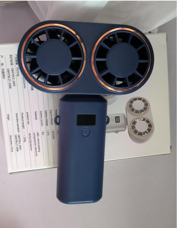 USB Rechargeable Foldable Handheld & Neck Fan – image 4