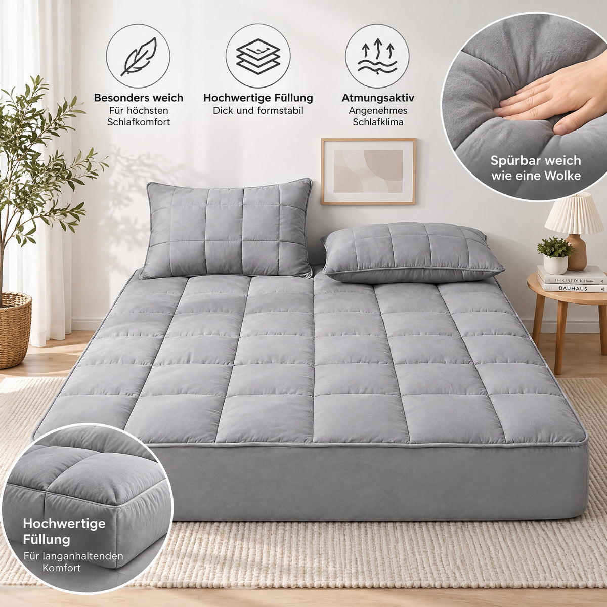 Quilted Fitted Mattress Protector – Soft Thick Breathable Cover – image 4