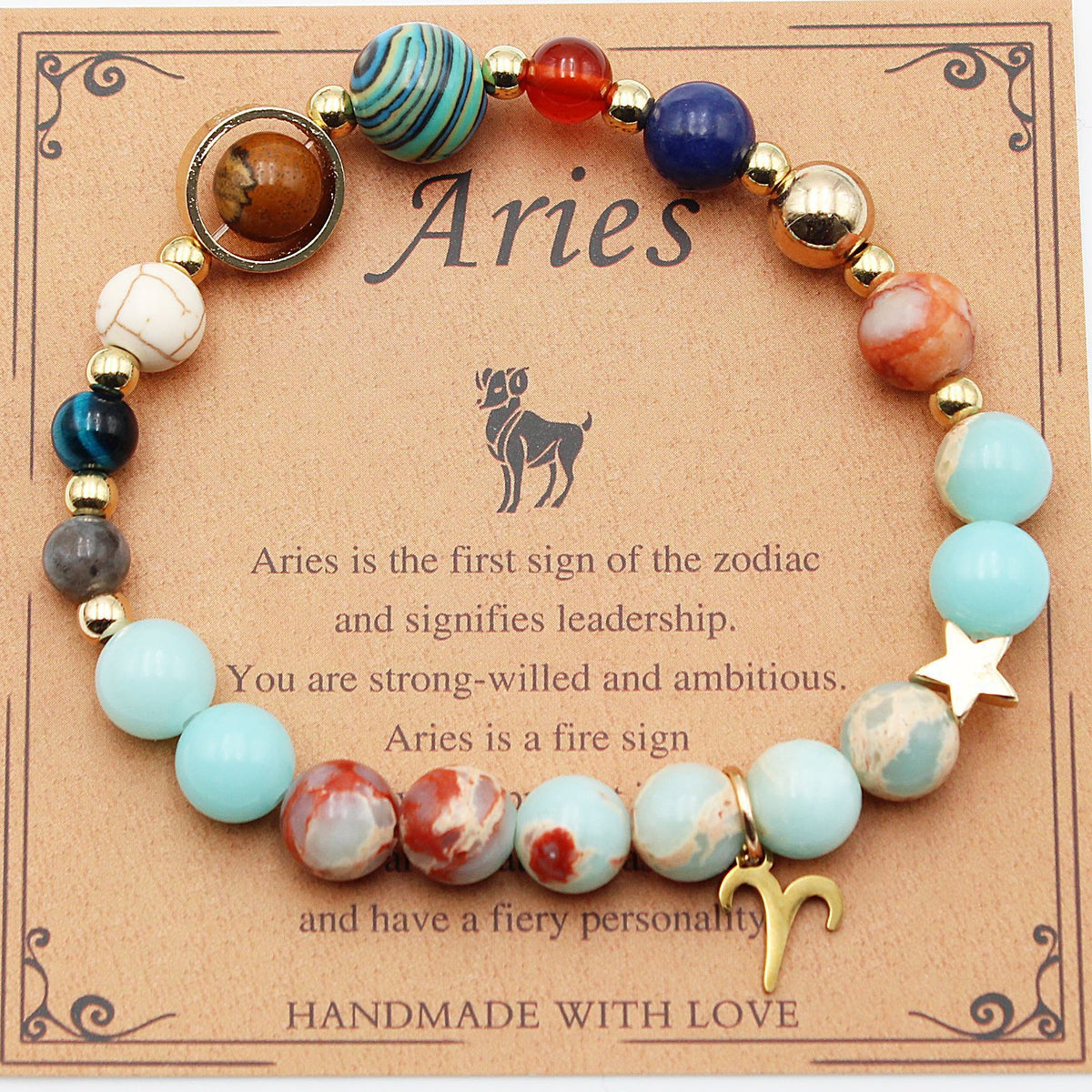 Twelve Constellations Bracelets Natural Stone Beaded – image 26