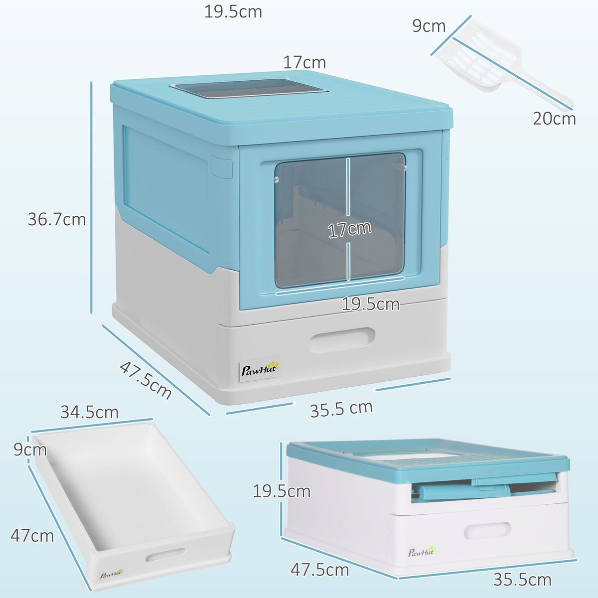 Hooded Cat Litter Box, Portable Pet Toilet – image 10